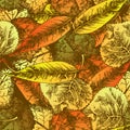 Seamless pattern with autumn leafs Royalty Free Stock Photo