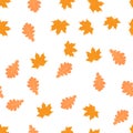 Seamless pattern with autumn leafs on white background Royalty Free Stock Photo