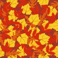 Seamless pattern autumn leaves