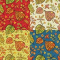 Seamless pattern.Autumn leaves and berryes.