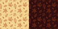 Seamless pattern with autumn leaves. Endless print. Vector illustration. Simple hand drawn elements. Royalty Free Stock Photo