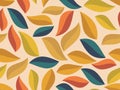 Seamless pattern with autumn leaves in flat style. Flat leaf design. Autumn falling leaves. Design for print, banners and wrapping Royalty Free Stock Photo