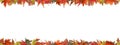 Seamless pattern Autumn leaves frame on white background,Wide banner design colourful of leavs pattern for Fall Sale, Discount or