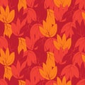 Seamless pattern with autumn leaves lying on the ground. Design for wallpaper, gift paper, pattern fills, web page Royalty Free Stock Photo