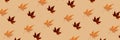 Seamless pattern autumn levitating maple leaf banner Royalty Free Stock Photo