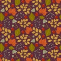 Seamless pattern with autumn maple leaves. Vector illustration Royalty Free Stock Photo
