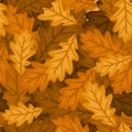 Seamless pattern with autumn oak leaves. Vector EP Royalty Free Stock Photo