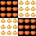 Seamless pattern for autumn textile, wrapping paper, fabric. pumpkin isolated illustration for halloween and Fall on black and