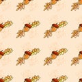 Seamless pattern of autumn vector background, Autumn background Royalty Free Stock Photo