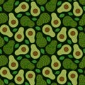 Seamless pattern with avocado and bone