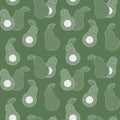 Seamless pattern with avocado and bone