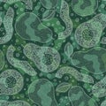 Seamless pattern with avocado and bone