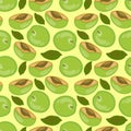 Seamless pattern with avocado fruit. Vegan food, good nutrition, healthy eating