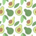 Seamless pattern with avocado. Vector pattern in the Scandinavian style.