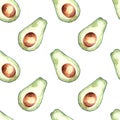 Seamless pattern, avocado, watercolor, modern design Royalty Free Stock Photo