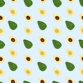 Seamless pattern with avocadoes Royalty Free Stock Photo