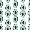 Seamless pattern with avocados - fresh healthy food