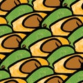 Seamless pattern of avocados Royalty Free Stock Photo