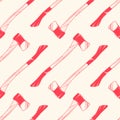 Seamless pattern with axes vintage style, vector illustration for backgrounds Royalty Free Stock Photo