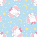 Seamless pattern with baby elephants. Vector illustration