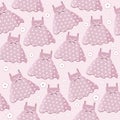 Seamless pattern with baby girl dresses