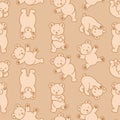 Seamless pattern of baby teddy bear
