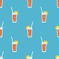 Seamless pattern background with alcohol cocktail drinks of margarita or juice vector illustration Royalty Free Stock Photo