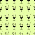 Seamless pattern background with alcohol cocktail drinks Royalty Free Stock Photo