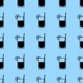 Seamless pattern background with alcohol cocktail drinks Royalty Free Stock Photo