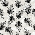 seamless pattern background, autumn leafs, with strokes and splashes Royalty Free Stock Photo