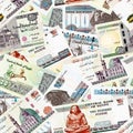 Seamless pattern with banknotes of egyptian pounds