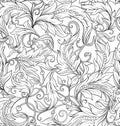 Seamless pattern, background In baroque, rococo, victorian, renaissance style.