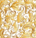 Seamless pattern, background In baroque, rococo, victorian, renaissance style.