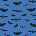 Seamless pattern background with bats. Unusual Halloween Vector illustration for your design.