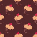 Seamless vector pattern background with big chocol