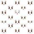 Seamless pattern background with borderless facial expressions Vector