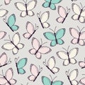 Seamless pattern background with butterflies