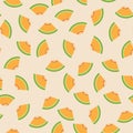 Seamless pattern background of cantaloupe graphic.