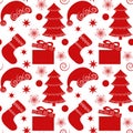 Seamless pattern, background with christmas elements