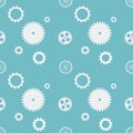 Seamless pattern background cogs gears cogwheels. White gears on blue background. Design concept vector illustration Royalty Free Stock Photo