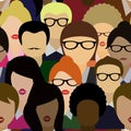 Seamless pattern background crowd. Many people vector.