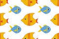 Seamless pattern background with cute exotic aquarium fishes. Vector EPS10 illustration. Royalty Free Stock Photo