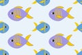 Seamless pattern background with cute exotic aquarium fishes. Vector EPS10 illustration. Royalty Free Stock Photo