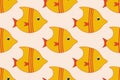 Seamless pattern background with cute exotic aquarium fishes. Vector EPS10 illustration. Royalty Free Stock Photo