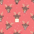 Seamless pattern background with cute little reindeer