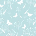 Seamless pattern background from a dandelion, vector illustration Royalty Free Stock Photo