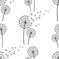 Seamless pattern background with dandelions fluff Royalty Free Stock Photo