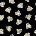 Seamless pattern background with diamond black background