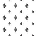 Seamless pattern background with ethereum signs