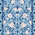 Seamless pattern, background with Floral pattern in art nouveau